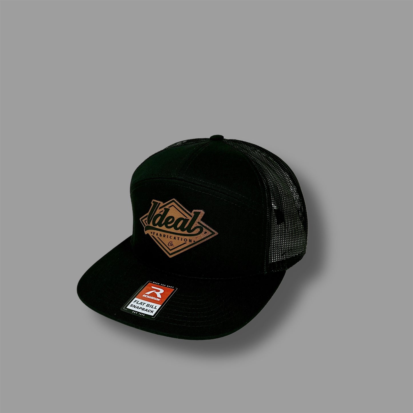 Richardson 168 Black/Black with Ideal Fab Patch